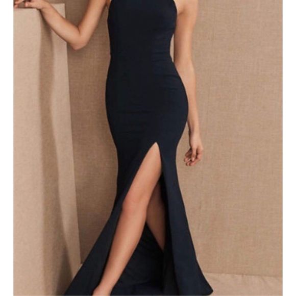 New Anthropologie x BHLDN Serephina Crepe  black Maxi Dress Size 10 - Picture 6 of 11